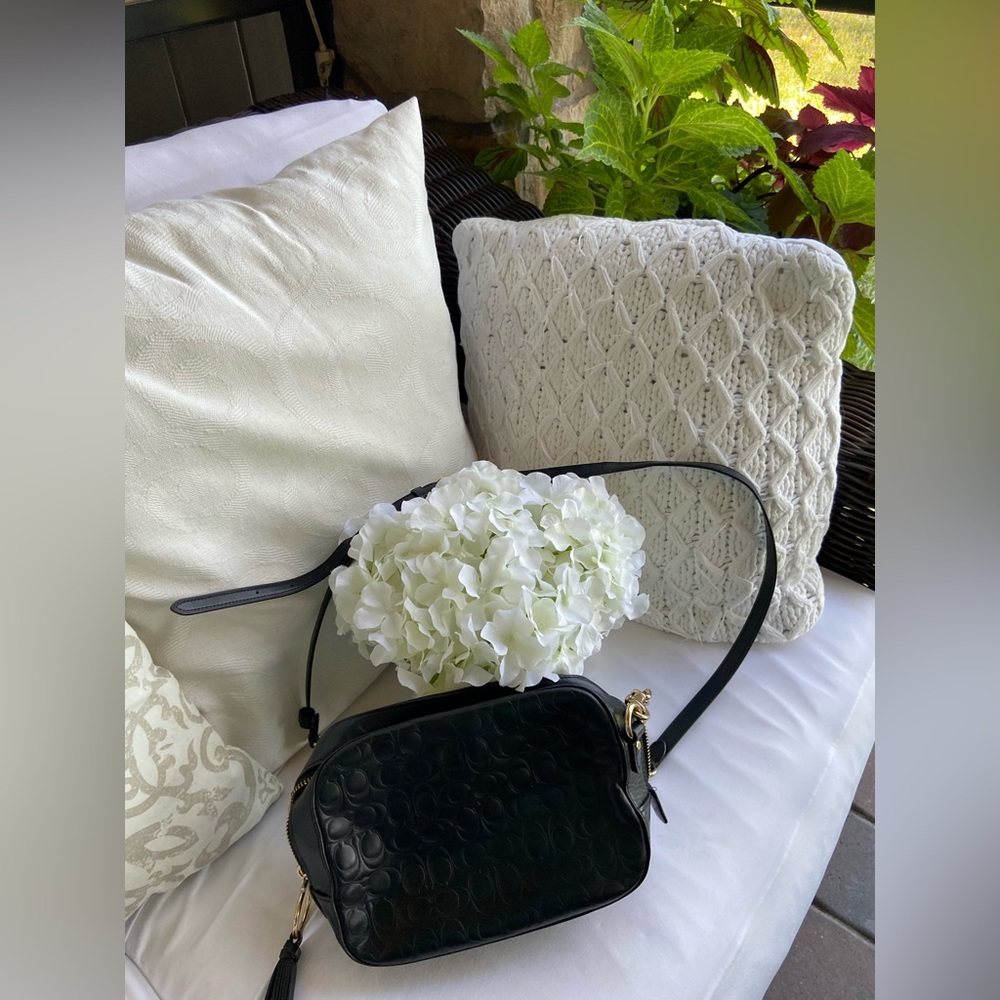 Coach Signature Leather Embossed Crossbody Bag